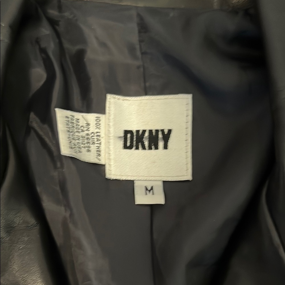 Vintage DKNY Black Leather Jacket - Picture 2 of 13
